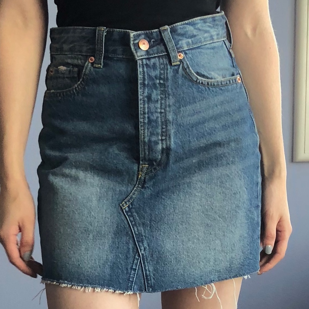 H&M High Waist button-up Jean Skirt